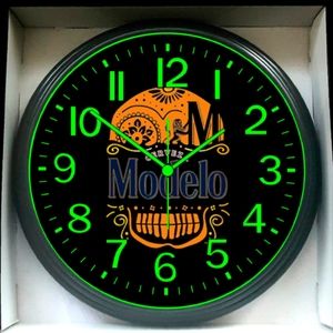 Modelo Beer Bar Glow In The Dark Wall Clock New